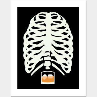 Bourbon Halloween Costume Skeleton Whiskey Posters and Art